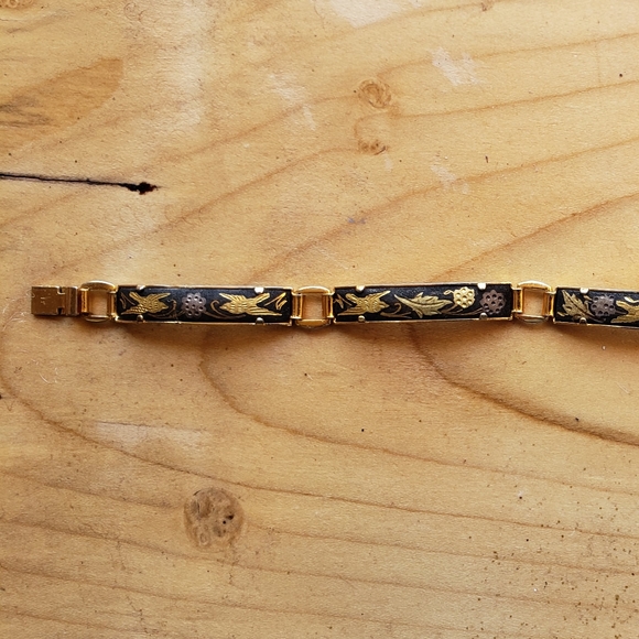 Handpainted Spanish Damascene Vintage Bracelet - Picture 4 of 13